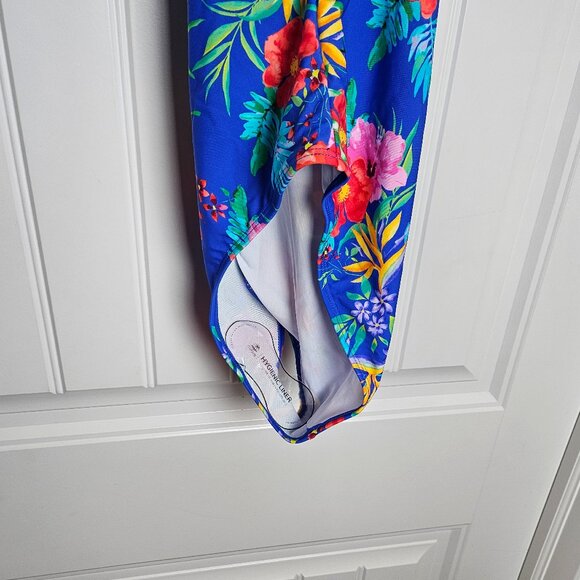 Cupshe Twilight Garden Tummy Control Cross Back One-Piece Royal / L -SOLD OUT - Picture 6 of 6